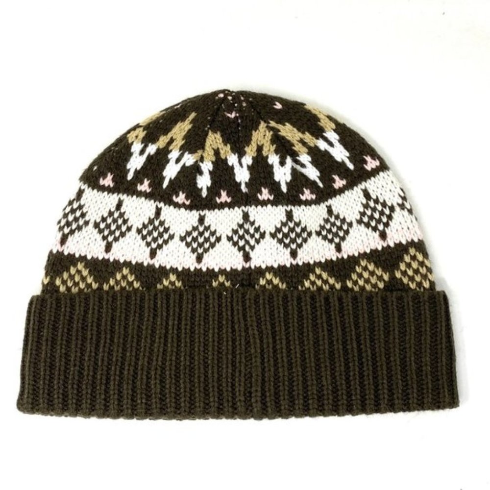 Vans MN VANS Jucti Brown Ornament Beanie Skateboarding Hat Women Men VN0A5KIR3N1